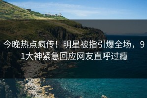 今晚热点疯传！明星被指引爆全场，91大神紧急回应网友直呼过瘾